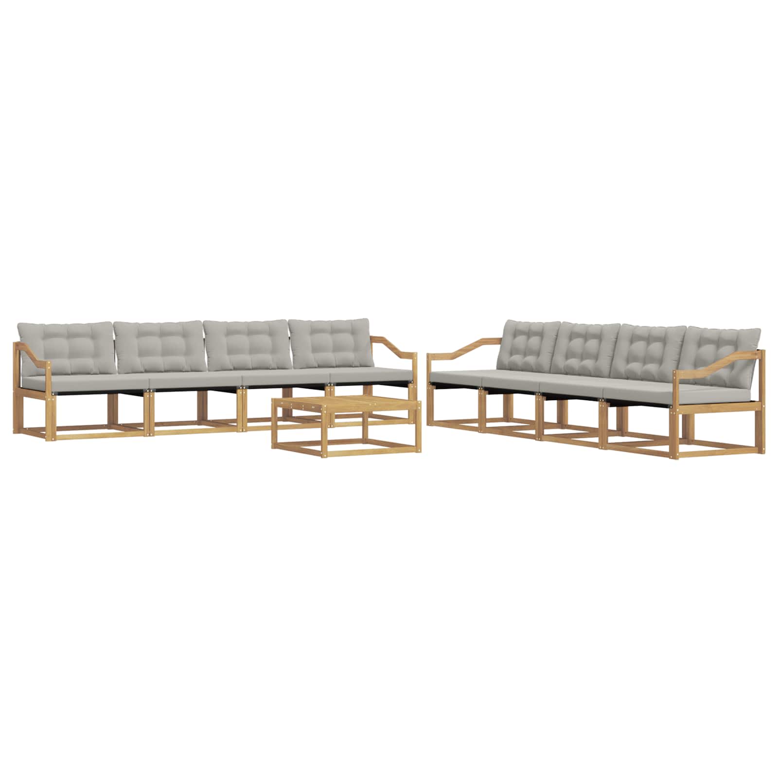 Outdoor-Sofagarnitur 9 pcs Weiß und Hellgrau 79 x 79 x 37 cm