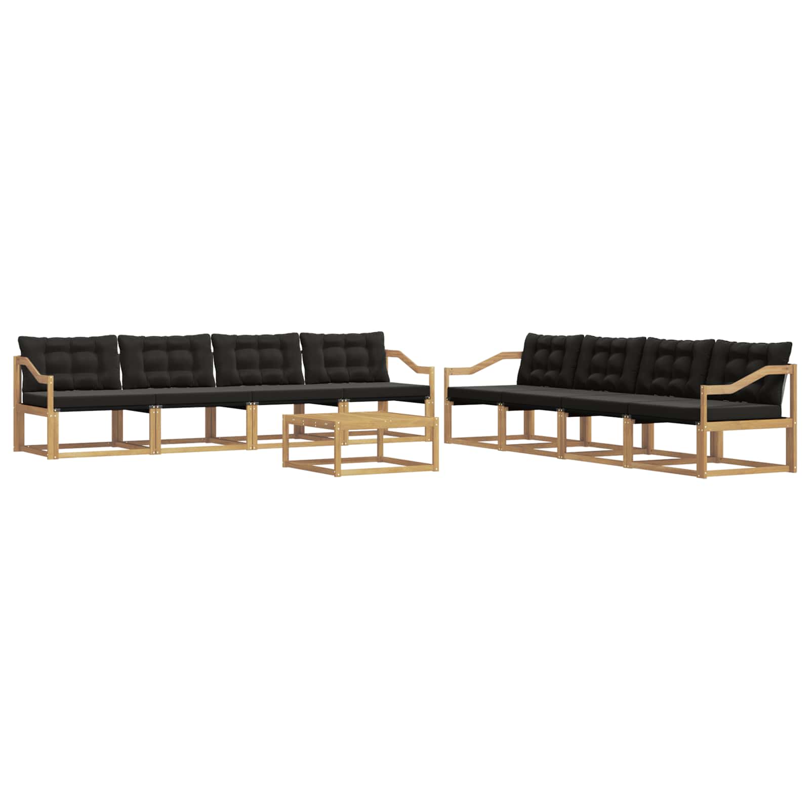 Outdoor-Sofagarnitur 9 pcs Weiß und Schwarz 79 x 79 x 37 cm