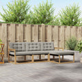 Outdoor-Sofagarnitur mit Kissen 4 pcs Weiß und Hellgrau