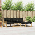 Outdoor-Sofagarnitur mit Kissen 4 pcs Weiß und Schwarz