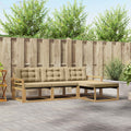 Outdoor-Sofagarnitur mit Kissen 4 pcs Weiß und Beige