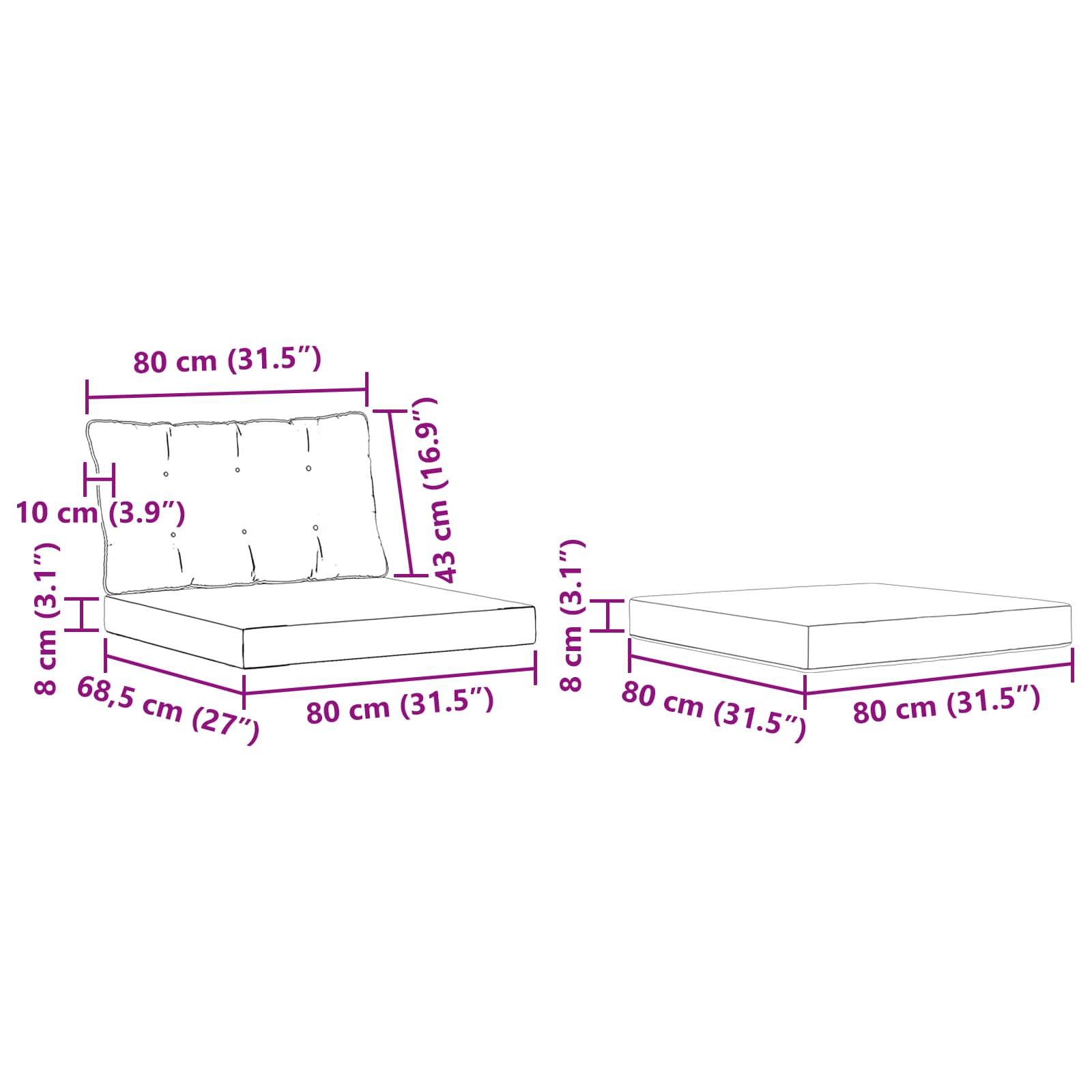 Outdoor-Sofagarnitur mit Kissen 4 pcs Weiß und Hellgrau