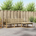 Outdoor-Sofagarnitur mit Kissen 4 pcs Weiß und Beige