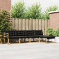 Outdoor-Sofagarnitur mit Kissen 5 pcs Weiß und Schwarz