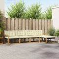 Outdoor-Sofagarnitur mit Kissen 5 pcs Weiß und Creme