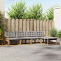 Outdoor-Sofagarnitur mit Kissen 5 pcs Weiß und Hellgrau