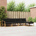 Outdoor-Sofagarnitur mit Kissen 5 pcs Weiß und Schwarz