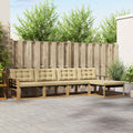Outdoor-Sofagarnitur mit Kissen 5 pcs Weiß und Beige
