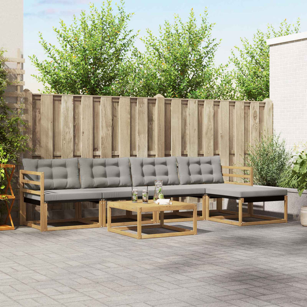Outdoor-Sofagarnitur 6 pcs Weiß und Hellgrau 79 x 79 x 37 cm