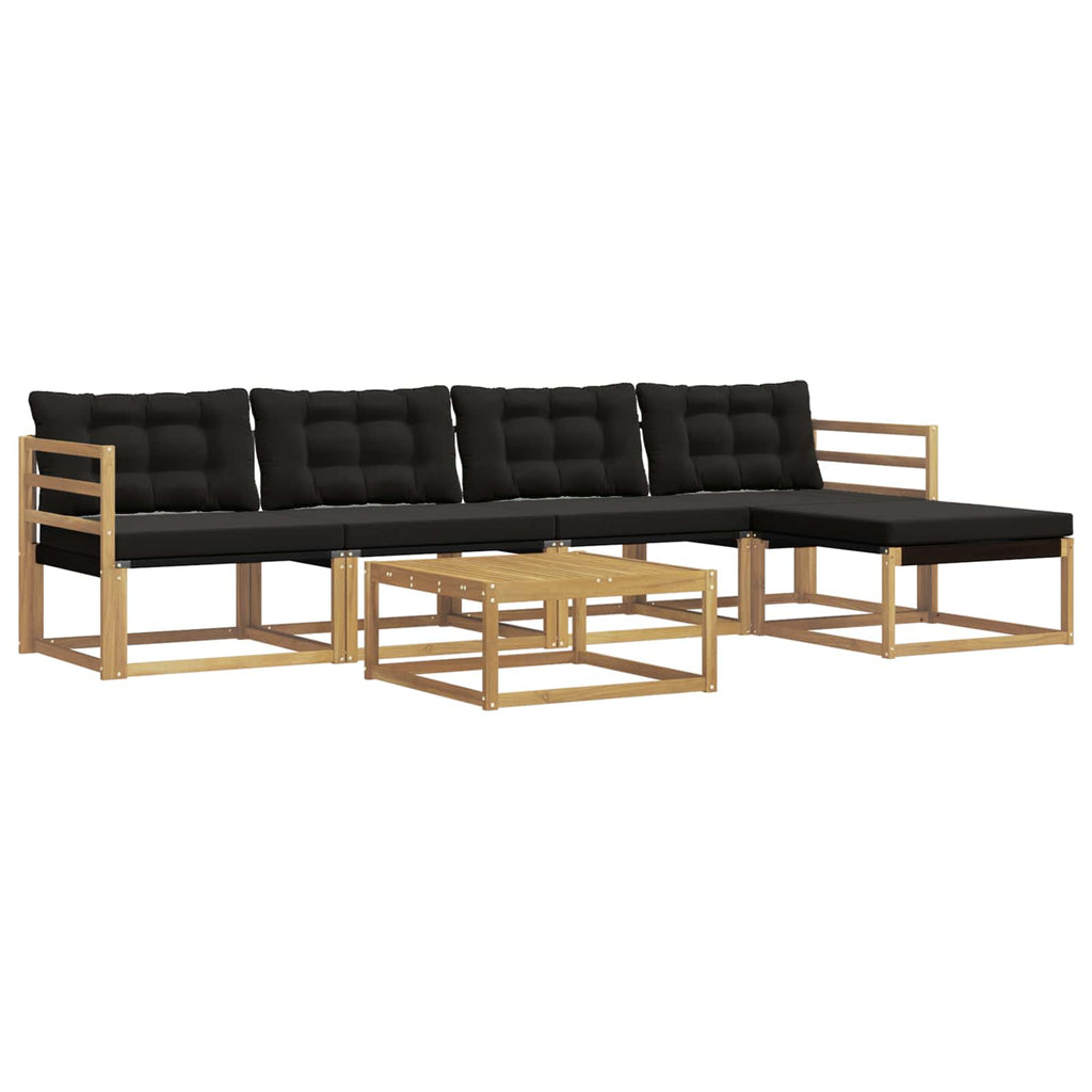 Outdoor-Sofagarnitur 6 pcs Weiß und Schwarz 79 x 79 x 37 cm