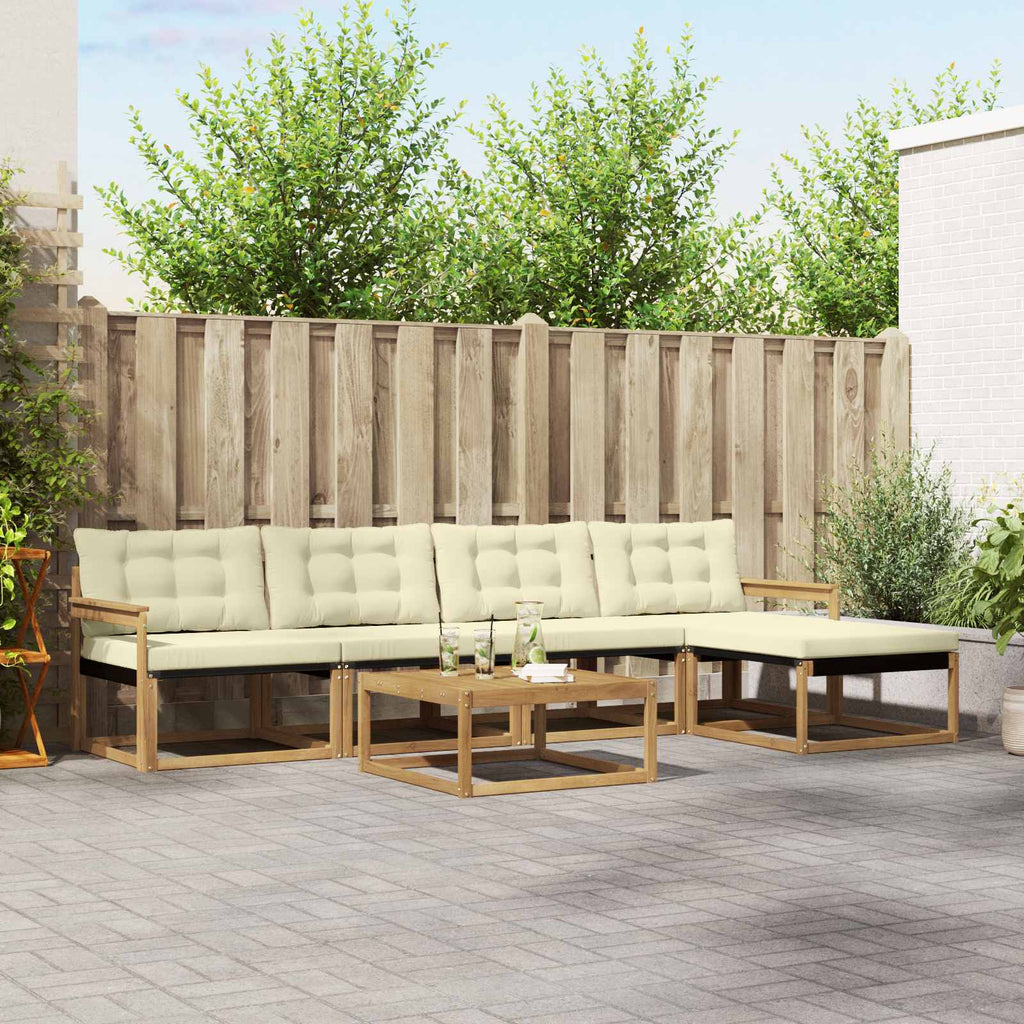 Outdoor-Sofagarnitur 6 pcs Weiß und Creme