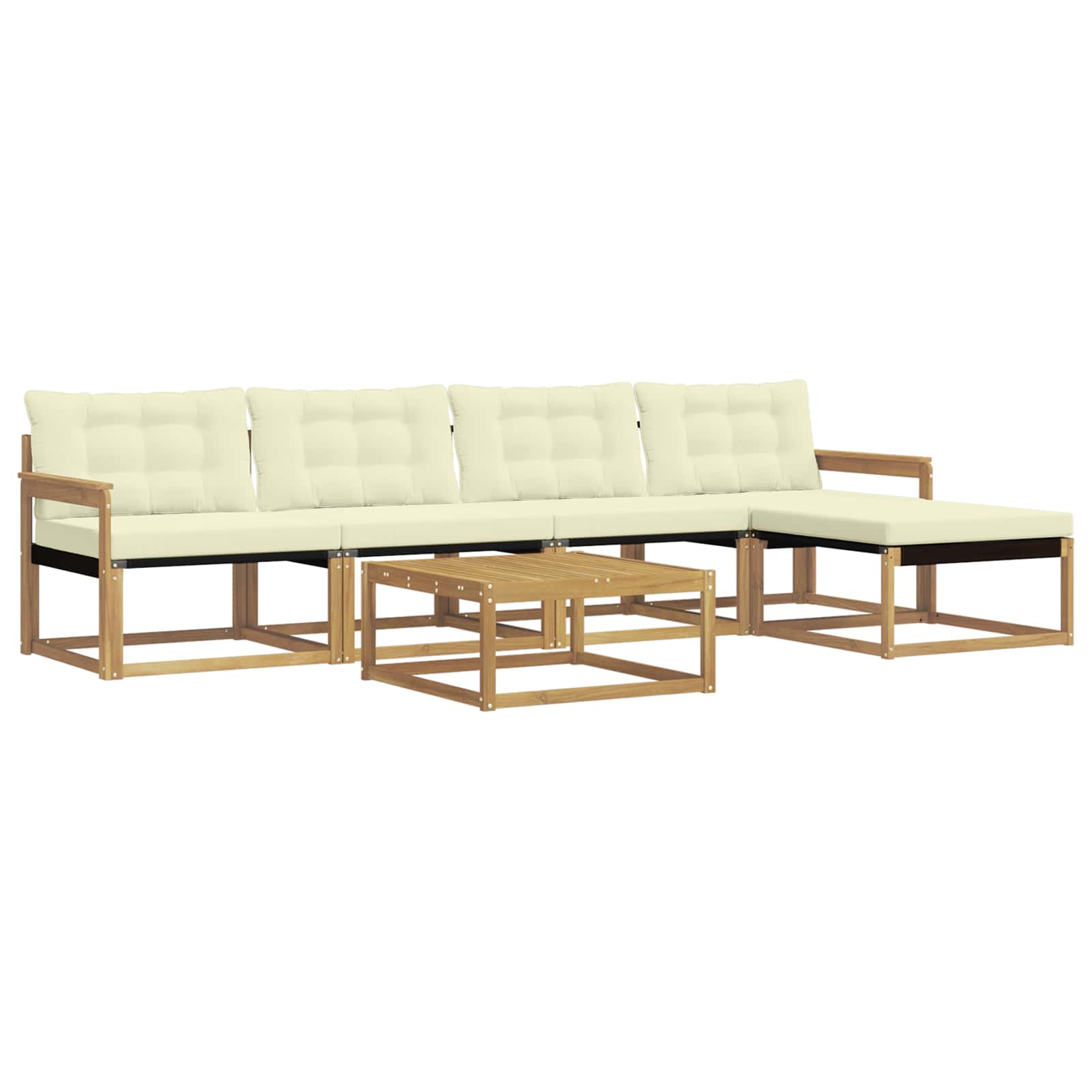 Outdoor-Sofagarnitur 6 pcs Weiß und Creme