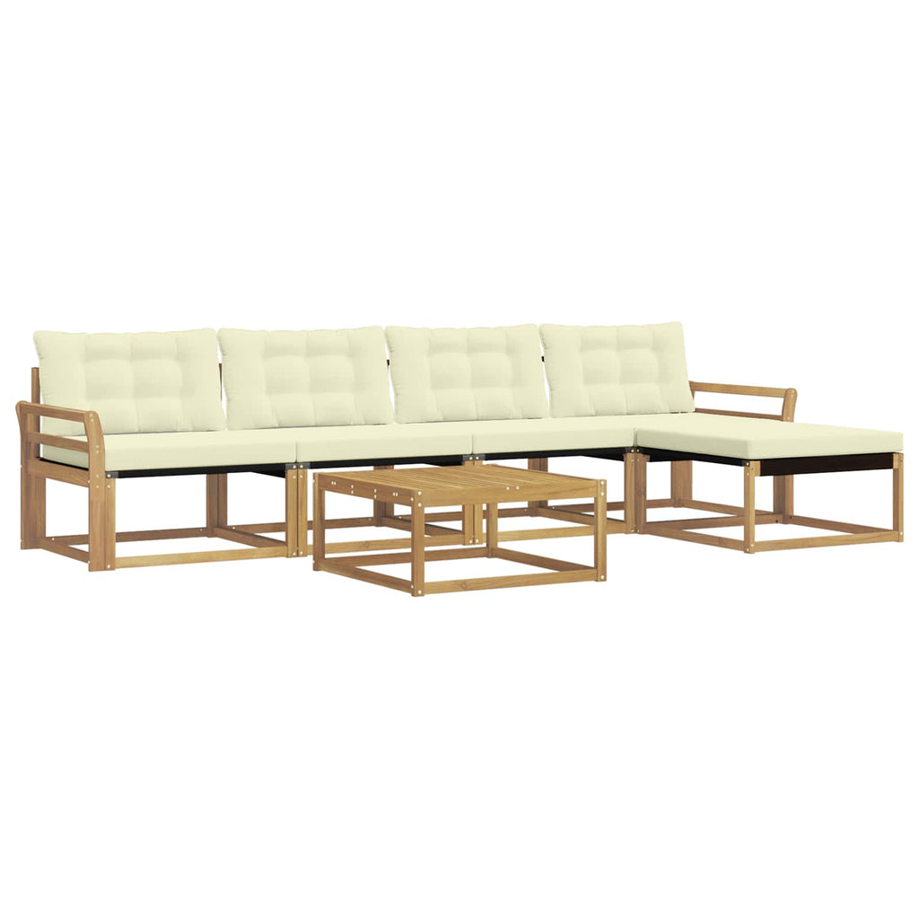 Outdoor-Sofagarnitur 6 pcs Weiß und Creme 79 x 79 x 37 cm