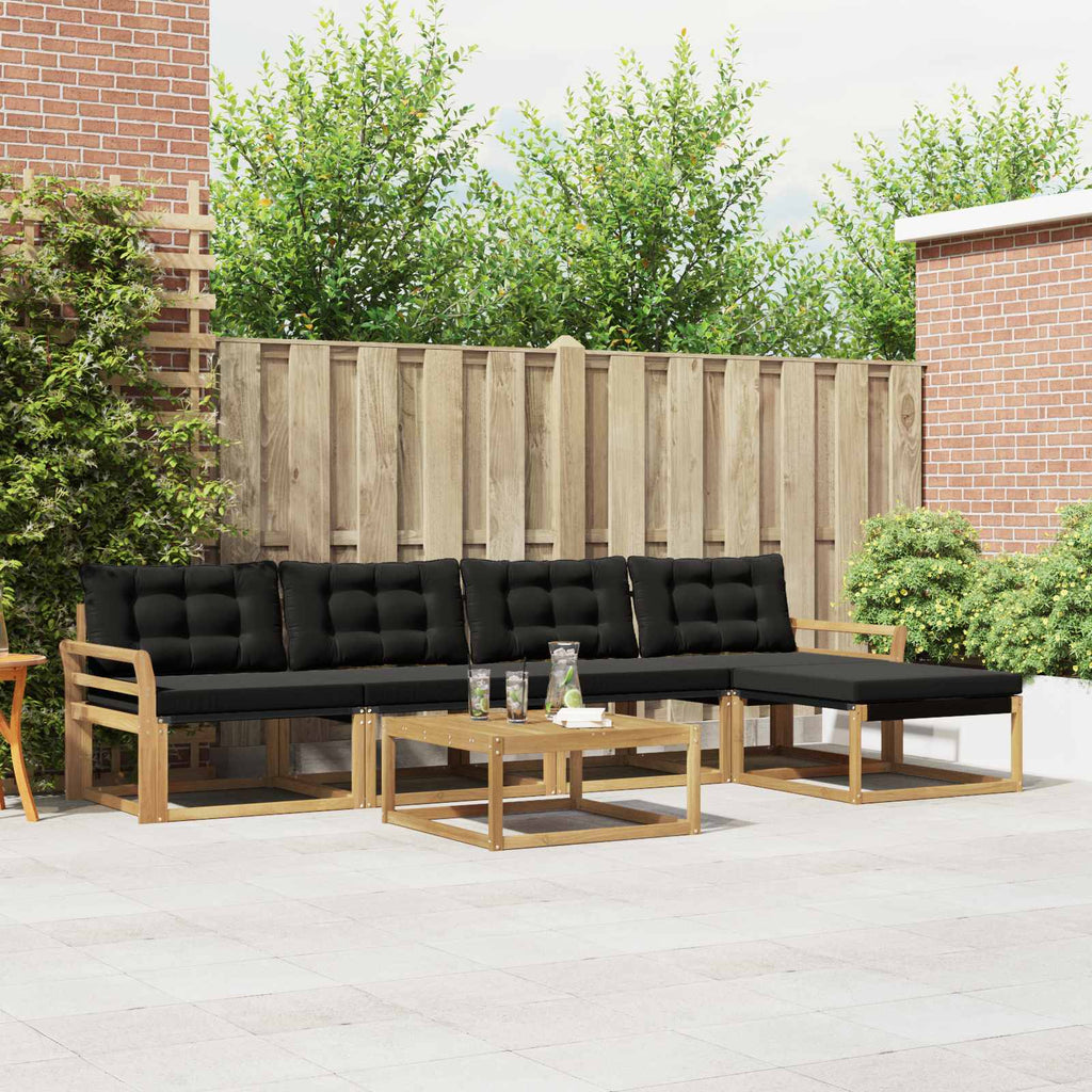 Outdoor-Sofagarnitur 6 pcs Weiß und Schwarz