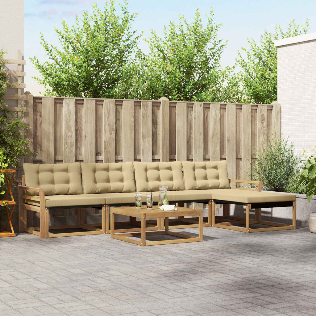 Outdoor-Sofagarnitur 6 pcs Weiß und Beige 79 x 79 x 37 cm