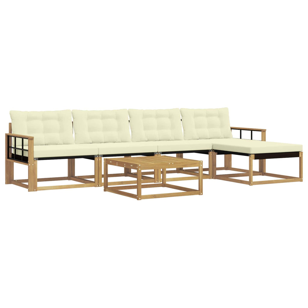 Outdoor-Sofagarnitur 6 pcs Weiß und Creme