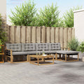 Outdoor-Sofagarnitur 6 pcs Weiß und Hellgrau