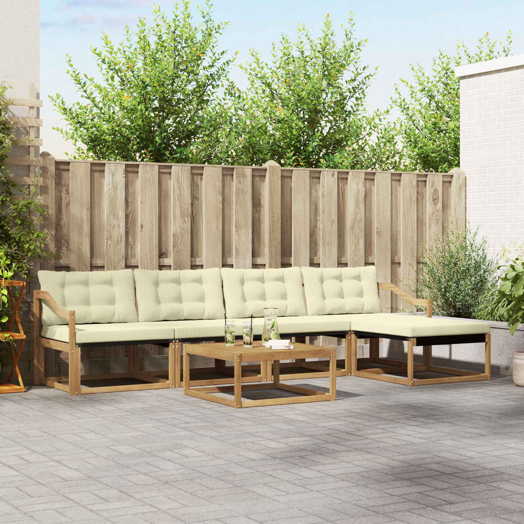 Outdoor-Sofagarnitur 6 pcs Weiß und Creme 79 x 79 x 37 cm
