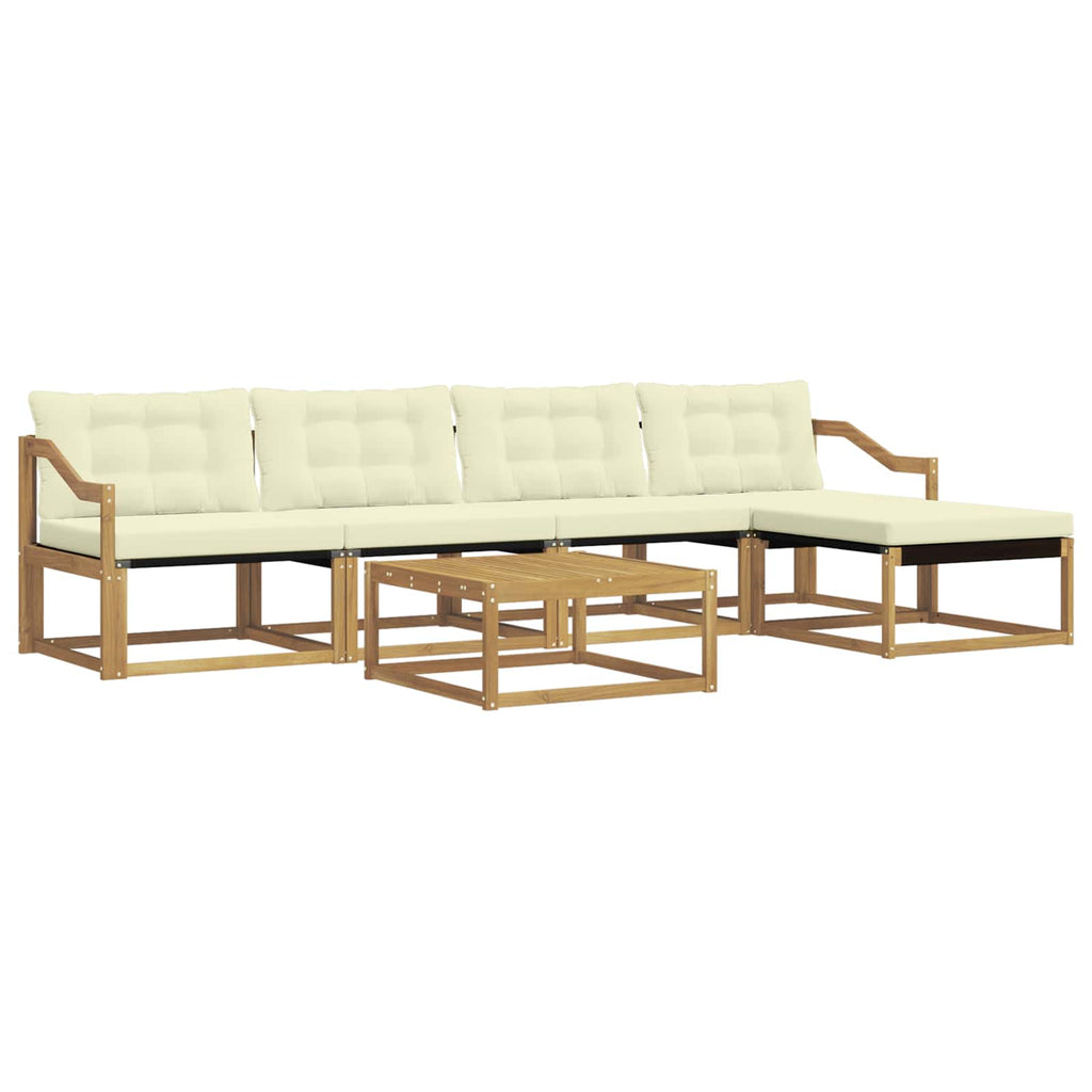 Outdoor-Sofagarnitur 6 pcs Weiß und Creme 79 x 79 x 37 cm