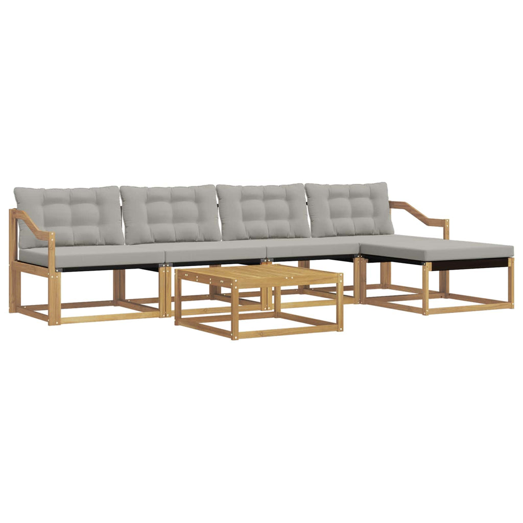 Outdoor-Sofagarnitur 6 pcs Weiß und Hellgrau 79 x 79 x 37 cm