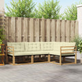 Outdoor-Sofagarnitur mit Kissen 4 pcs Weiß und Creme