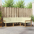 Outdoor-Sofagarnitur mit Kissen 4 pcs Weiß und Creme