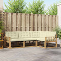 Outdoor-Sofagarnitur mit Kissen 4 pcs Weiß und Creme