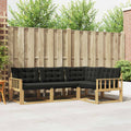 Outdoor-Sofagarnitur mit Kissen 4 pcs Weiß und Schwarz