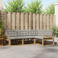 Outdoor-Sofagarnitur mit Kissen 4 pcs Weiß und Hellgrau
