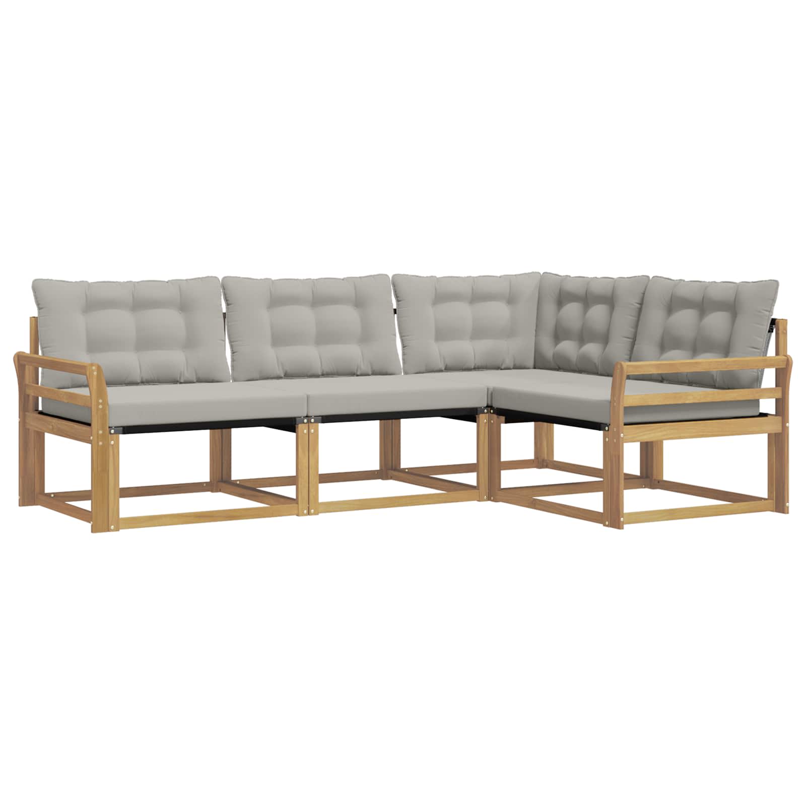 Outdoor-Sofagarnitur mit Kissen 4 pcs Weiß und Hellgrau