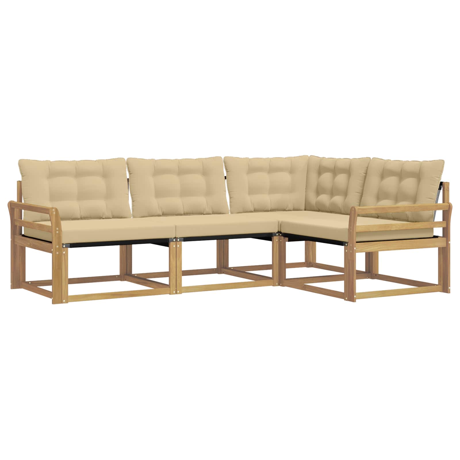 Outdoor-Sofagarnitur mit Kissen 4 pcs Weiß und Beige