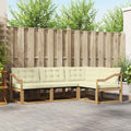 Outdoor-Sofagarnitur mit Kissen 4 pcs Weiß und Creme