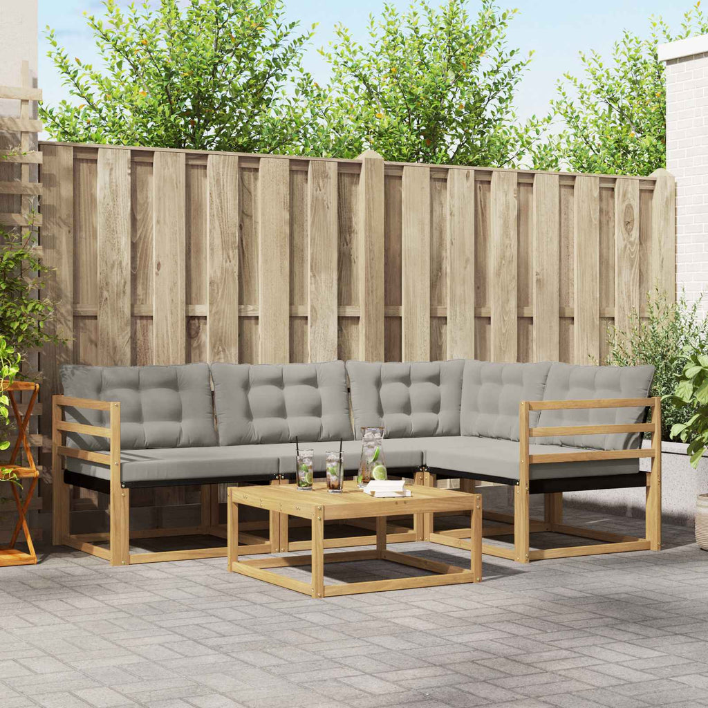 Outdoor-Sofagarnitur 5 pcs Weiß und Hellgrau 79 x 79 x 37 cm