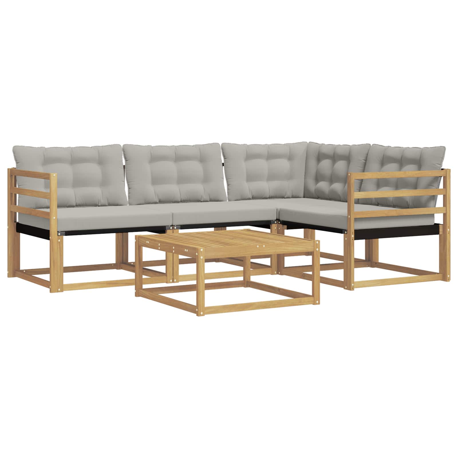 Outdoor-Sofagarnitur 5 pcs Weiß und Hellgrau 79 x 79 x 37 cm