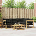 Outdoor-Sofagarnitur 5 pcs Weiß und Schwarz 79 x 79 x 37 cm