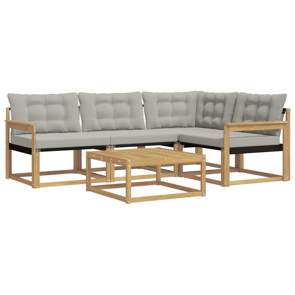 Outdoor-Sofagarnitur 5 pcs Weiß und Hellgrau 79 x 79 x 37 cm