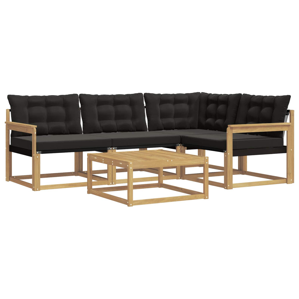 Outdoor-Sofagarnitur 5 pcs Weiß und Schwarz 79 x 79 x 37 cm