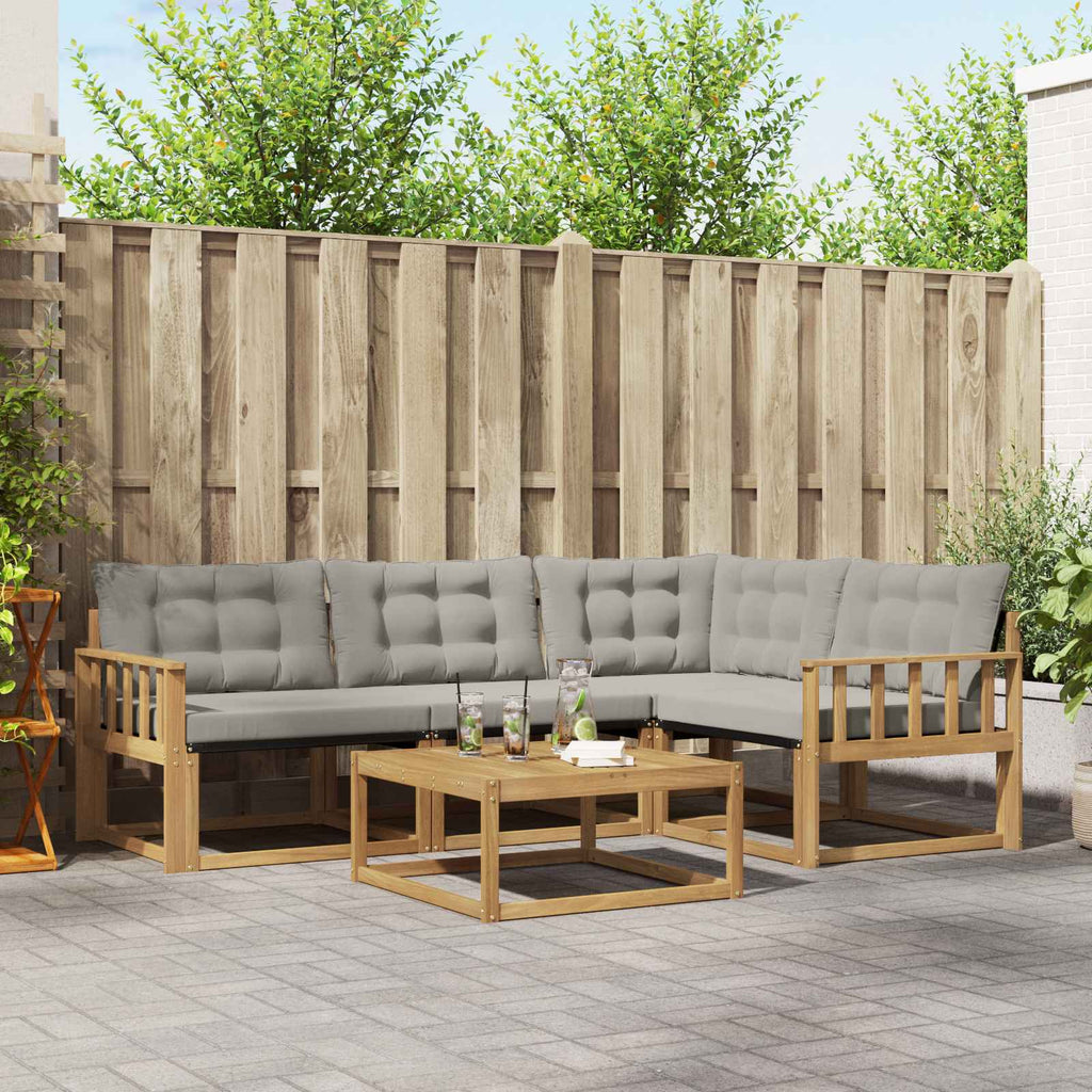 Outdoor-Sofagarnitur 5 pcs Weiß und Hellgrau 79 x 79 x 37 cm