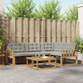 Outdoor-Sofagarnitur 5 pcs Weiß und Hellgrau 79 x 79 x 37 cm