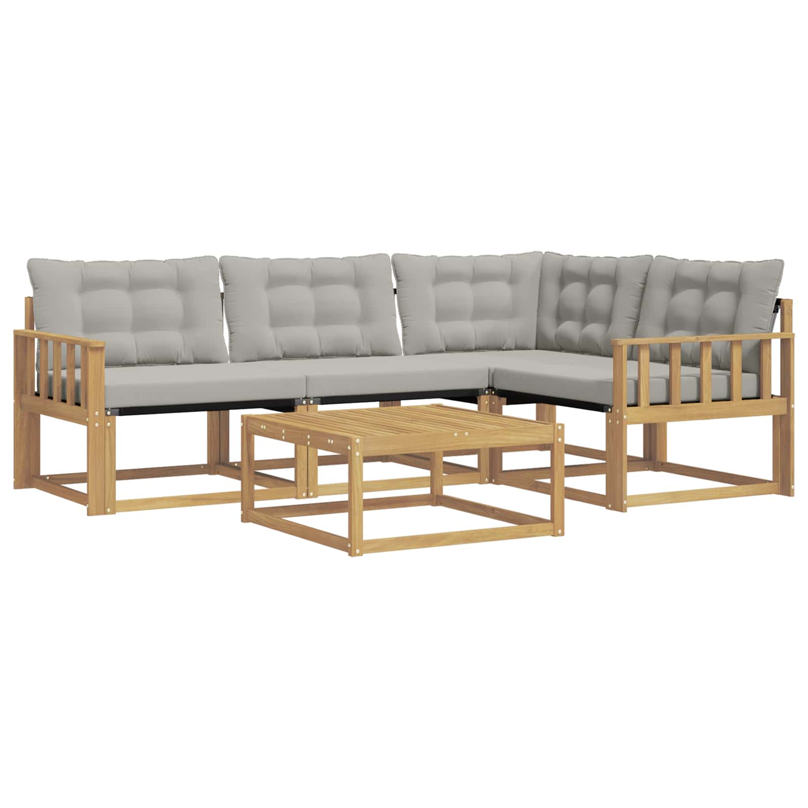 Outdoor-Sofagarnitur 5 pcs Weiß und Hellgrau 79 x 79 x 37 cm