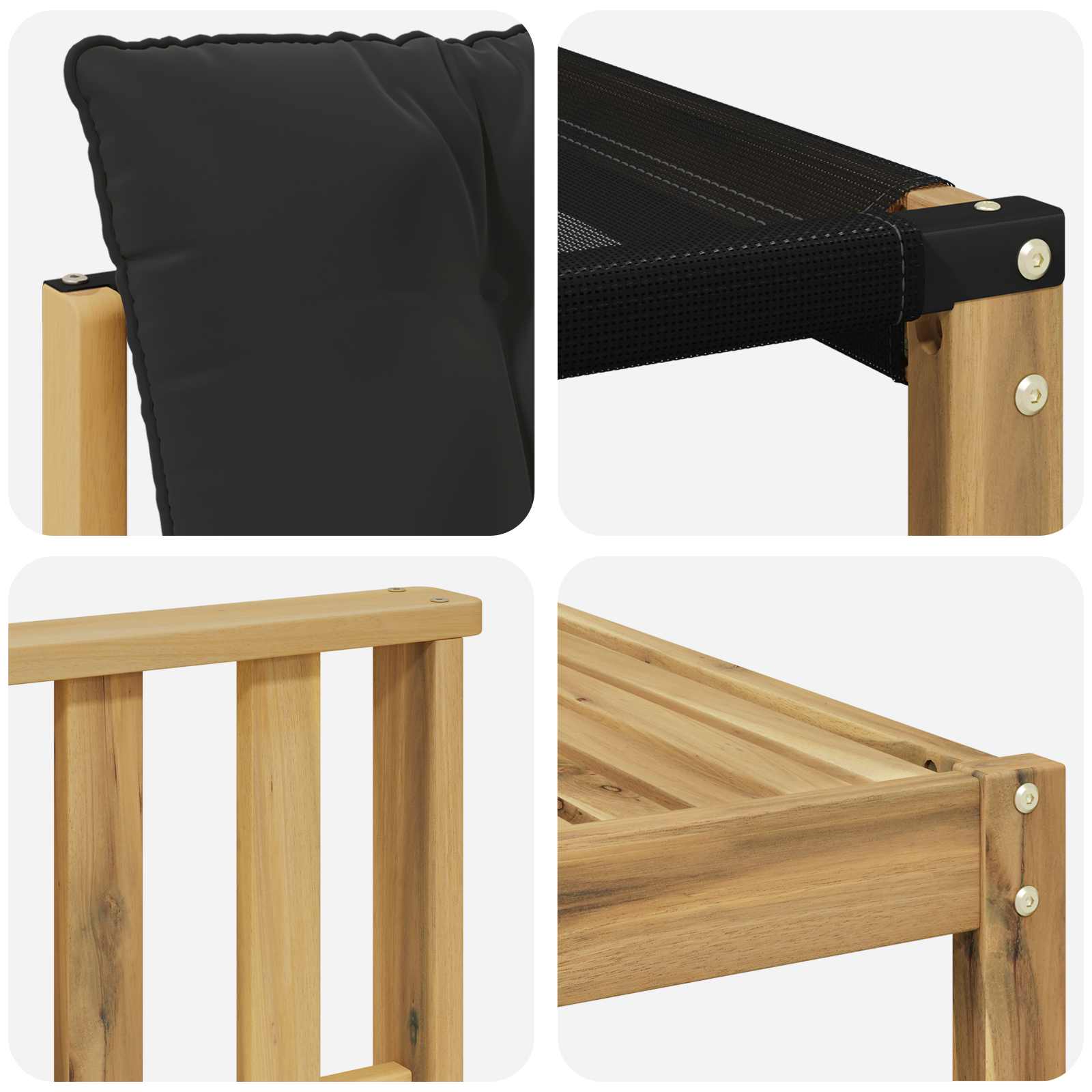 Outdoor-Sofagarnitur 5 pcs Weiß und Schwarz 79 x 79 x 37 cm