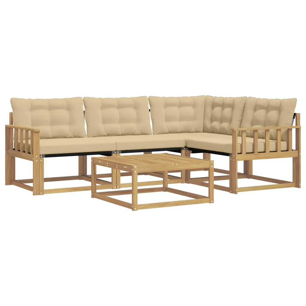 Outdoor-Sofagarnitur 5 pcs Weiß und Beige 79 x 79 x 37 cm