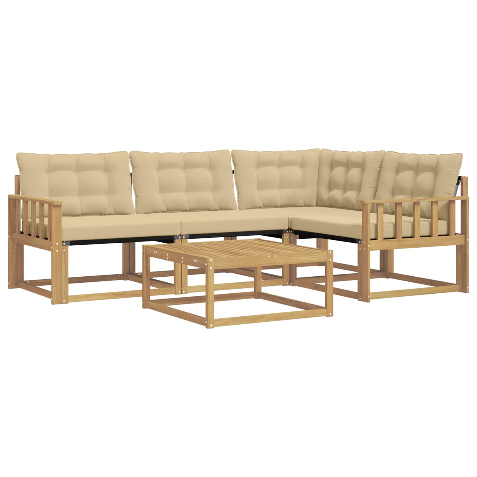 Outdoor-Sofagarnitur 5 pcs Weiß und Beige 79 x 79 x 37 cm
