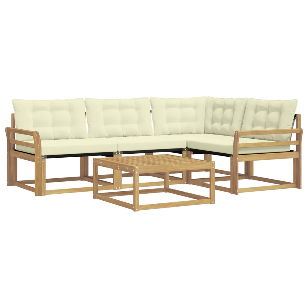 Outdoor-Sofagarnitur 5 pcs Weiß und Creme 79 x 79 x 37 cm