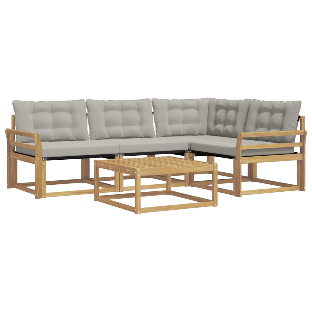 Outdoor-Sofagarnitur 5 pcs Weiß und Hellgrau 79 x 79 x 37 cm