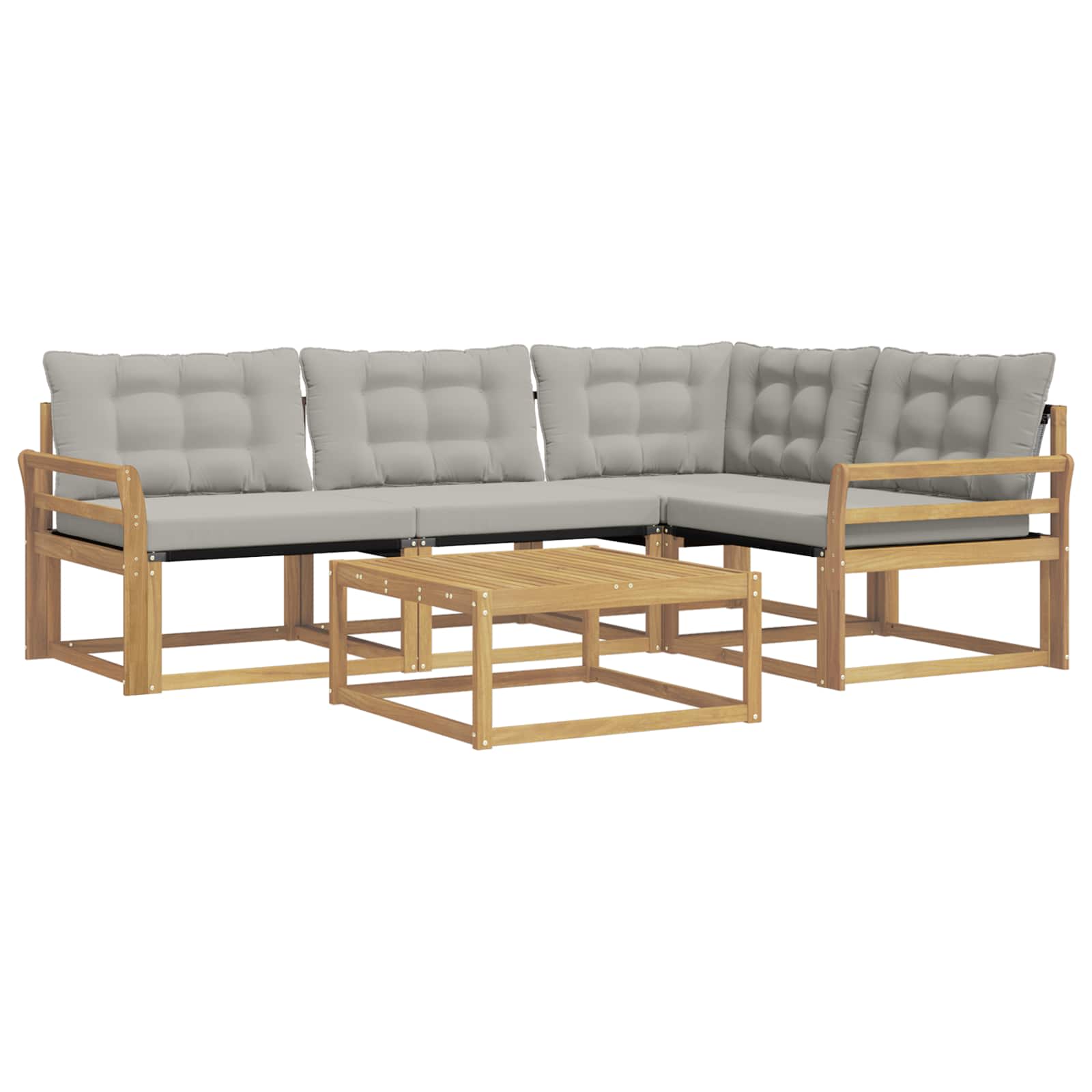 Outdoor-Sofagarnitur 5 pcs Weiß und Hellgrau 79 x 79 x 37 cm