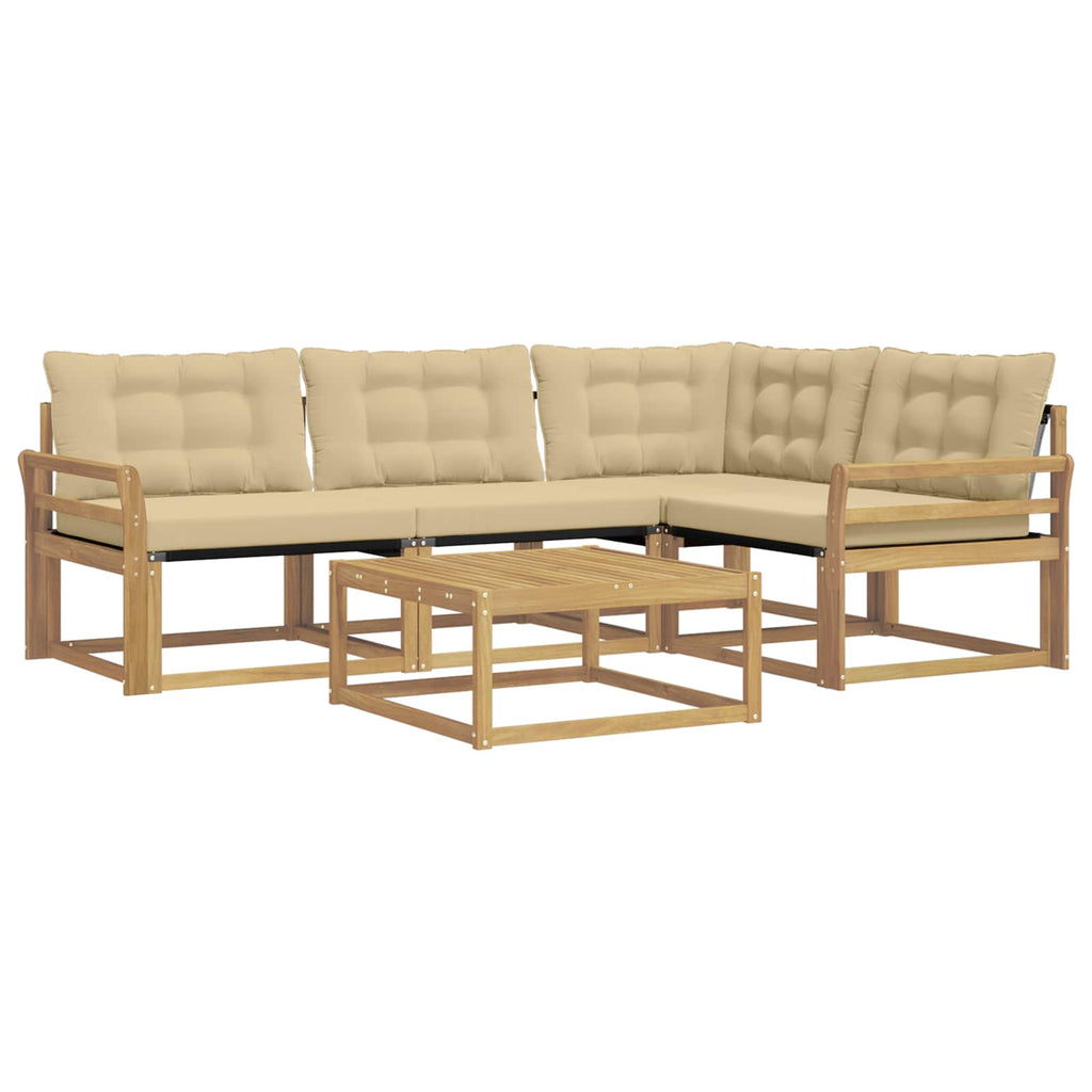 Outdoor-Sofagarnitur 5 pcs Weiß und Beige 79 x 79 x 37 cm