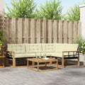 Outdoor-Sofagarnitur 5 pcs Weiß und Creme 79 x 79 x 37 cm