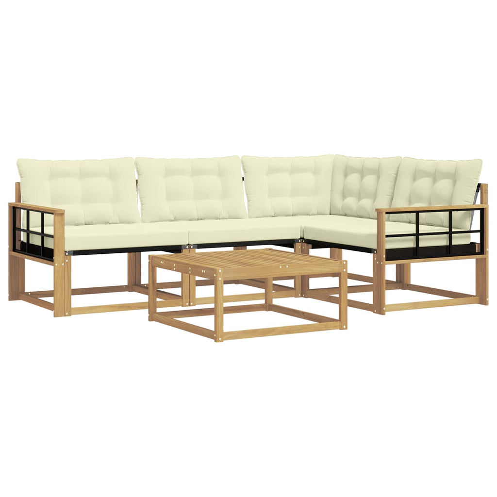 Outdoor-Sofagarnitur 5 pcs Weiß und Creme 79 x 79 x 37 cm