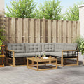 Outdoor-Sofagarnitur 5 pcs Weiß und Hellgrau 79 x 79 x 37 cm